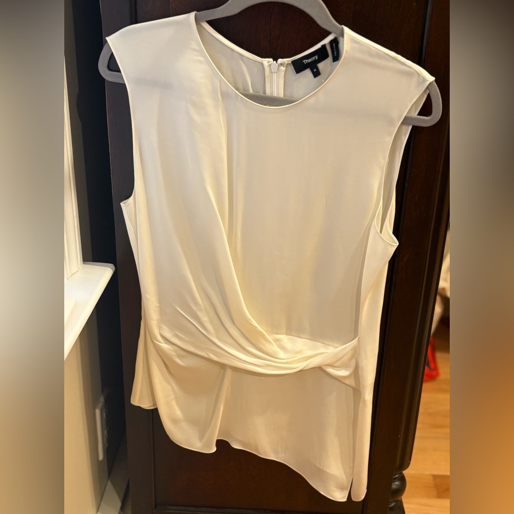 Theory Ivory Sleeveless Blouse NWOT